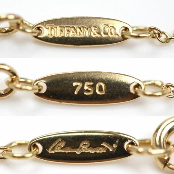 Tiffany & Co. Open Heart Crystal Necklace 17" 18k Yellow Gold Peretti Auth #0-20 - Picture 6 of 6